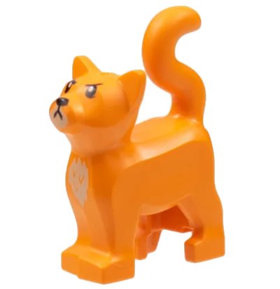 LEGO onderdeel Cat, Standing with Black Eyes, Tan Chin, Black Nose, Angry Face Pattern (HP Crookshanks) (13786pb08)