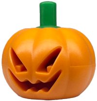 LEGO part Minifigure, Headgear Head Cover, Pumpkin Jack O' Lantern with Molded Green Stem Pattern 20695pb01
