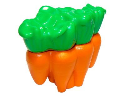 LEGO onderdeel Duplo Carrots with Bright Green Leaves Pattern (23230pb02)