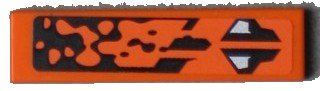 LEGO part Tile 1 x 4 with Black and Silver Pattern Model Right Side (Sticker) - Set 8112 (2431pb0324R)