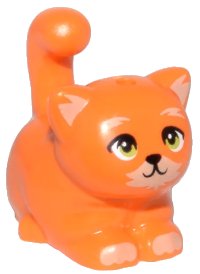 LEGO onderdeel Cat, Friends, Large, Sitting with Tan Markings and Lime Eyes Pattern (Poundcake) 2652pb05