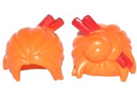 LEGO onderdeel Minifigure, Hair Female Loose Bun with Red Chopsticks Pattern 28664pb01