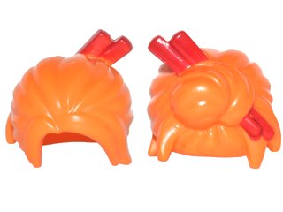 LEGO onderdeel Minifigure, Hair Female Loose Bun with Red Chopsticks Pattern (28664pb01)