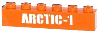 LEGO onderdeel Brick 1 x 6 with White 'ARCTIC-1' Pattern (Sticker) - Set 60036 (3009pb183)
