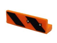 LEGO part Panel 1 x 4 x 1 mit schwarzen und orangefarbenen Gefahrenstreifen, 2 Einschusslöcher Muster (Aufkleber) - Set 6864 30413pb045