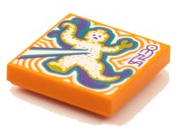 LEGO part Tile 2 x 2 with BeatBit Album Cover - Ghost Zapping Pattern 3068pb1633