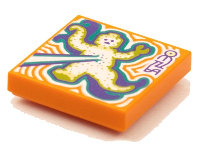 LEGO onderdeel Tile 2 x 2 with BeatBit Album Cover - Ghost Zapping Pattern (3068pb1633)