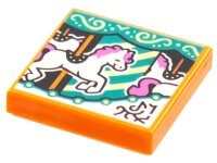 LEGO part Tile 2 x 2 with BeatBit Album Cover - Carousel Horse Pattern 3068pb1780