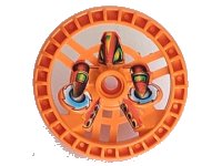 LEGO onderdeel Technic, Schijf 5 x 5 - RoboRider Talisman Wiel, Twin Saw Vorm met Robot Patroon 32350pb01