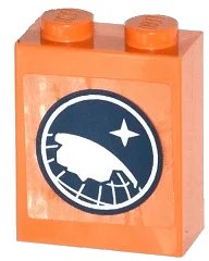 LEGO part Brick 1 x 2 x 2 with Inside Stud Holder with Arctic Explorer Logo Pattern (Sticker) - Set 60036 3245cpb026