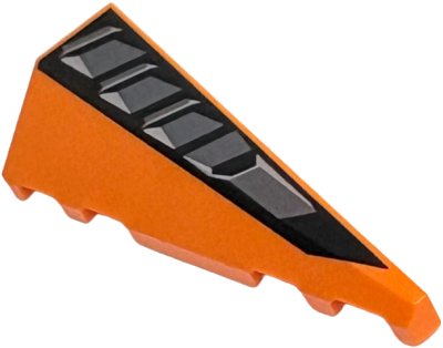 LEGO part Wedge 5 x 2 Right with Black, Dark Silver and Silver Air Vent Pattern (3505pb10)