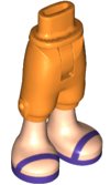 LEGO part Mini Doll Hips and Trousers Cropped with Light Nougat Legs and Dark Purple Sandals with Straps Pattern - Thin Hinge 36196c00pb002