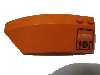 LEGO onderdeel Wedge 8 x 3 x 2 Open Left with 'Filler Cap and 'WARNING FLAMMABLE LIQUID' Pattern (Sticker) - Set 7706 (41750pb011)