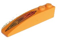 LEGO part Slope, Curved 6 x 1 with Flame Pattern 42022pb01