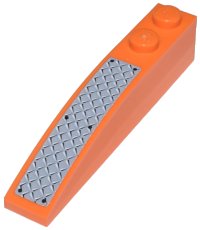LEGO onderdeel Slope, Curved 6 x 1 with Tread Plate Pattern (Sticker) - Set 7738 42022pb16