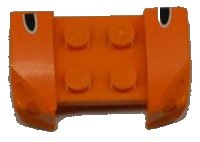 LEGO part Vehicle, Mudguard 2 x 4 with Headlights Overhang with Black Dot White Outlined on Orange Background on Both Sides Pattern (Stickers) - Set 8125 44674pb19