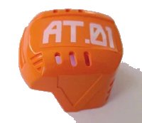 LEGO part Sports Hockey Helmet with 'AT.01' Pattern (Sticker) - Set 7708 44790pb01