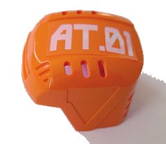 LEGO onderdeel Sports Hockey Helmet with 'AT.01' Pattern (Sticker) - Set 7708 (44790pb01)