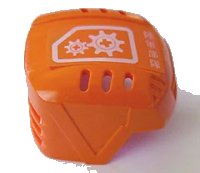 LEGO onderdeel Sports Hockey Helmet with 2 White Gears Pattern (Sticker) - Set 7708 44790pb02