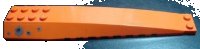 LEGO part Wedge 16 x 4 Triple Curved with Reinforcements with Bullet Holes on Right Side Pattern (Sticker) - Set 7705 45301pb003