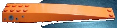 LEGO onderdeel Wedge 16 x 4 Triple Curved with Reinforcements with Bullet Holes on Right Side Pattern (Sticker) - Set 7705 (45301pb003)