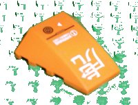 LEGO part Wedge 4 x 4 Triple Curved No Studs with Kanji Character and 'Warning...' Pattern (Sticker) - Set 7708 47753pb006