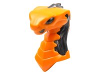 LEGO onderdeel Minifigure, Head, Modified Snake, Cobra with Closed Mouth with Molded Pearl Dark Gray Eyes, Fangs, and Flames on Closed Hood Pattern 49588pb04