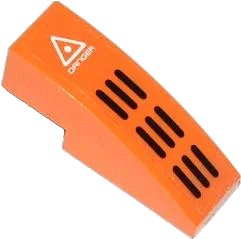 LEGO onderdeel Slope, Curved 3 x 1 with 'DANGER' and Grille Pattern (Sticker) - Set 70705 (50950pb063)