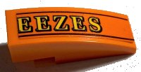 LEGO part Slope, Curved 3 x 1 with Yellow 'EEZES' and Black Lines Pattern (Sticker) - Set 75978 50950pb146