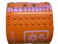 LEGO onderdeel Slope, Curved 8 x 8 x 2 Double with Gears, Japanese Logogram '陸軍部隊' (Army Units) and 'DANGER AMMUNITION' Pattern (Stickers) - Set 7706 54095pb03