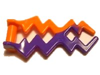 LEGO part Wave Angular Double with Bar Handle (Electric Zigzag) with Marbled Dark Purple Pattern 59233pb03