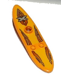LEGO part Minifigure, Utensil Surfboard Long with Island Xtreme Stunts Logo Pattern (Stickers) - Sets 6736 / 6737 6075pb01