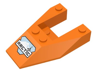 LEGO onderdeel Wedge 6 x 4 Cutout without Stud Notches with Arctic Logo Pattern (6153apx2)