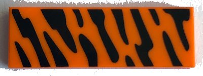 LEGO part Tile 1 x 3 with Animal Print (Black Stripes) Pattern (63864pb079)