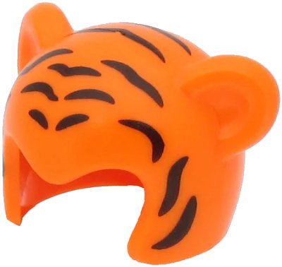 LEGO onderdeel Minifigure, Headgear Cap, Cat with Black Tiger Stripes Pattern (65590pb02)