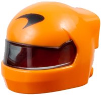 LEGO part Minifigure, Headgear Helmet Formula One with Molded Trans-Black Visor and Printed Black McLaren Logo Pattern 7071pb09