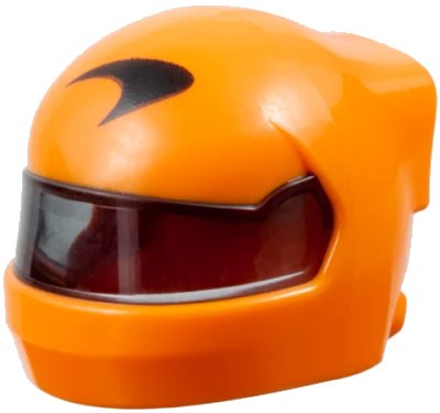 LEGO onderdeel Minifigure, Headgear Helmet Formula One with Molded Trans-Black Visor and Printed Black McLaren Logo Pattern (7071pb09)