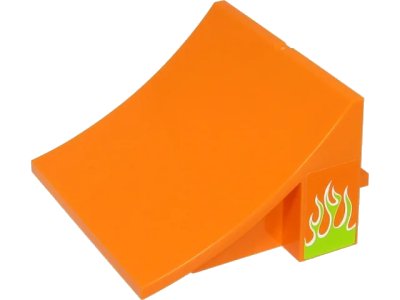 LEGO onderdeel Sports Stuntz Ramp with Lime Flames with White Outline Pattern on Both Sides (Stickers) - Set 60299 (75538pb001)