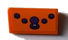 LEGO onderdeel Slope 30 1 x 2 x 2/3 with 4 Dark Purple Buttons and Joystick Pattern (Sticker) - Set 71016 (85984pb192)