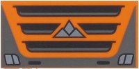 LEGO part Tile 2 x 4 with Black, Dark Bluish Gray and Silver Truck Grille and Headlights Pattern 87079pb1658