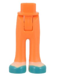 LEGO onderdeel Mini Doll Hips and Trousers with Back Pockets with Light Nougat Ankles and Dark Turquoise Shoes Pattern - Thick Hinge 92253c00pb57