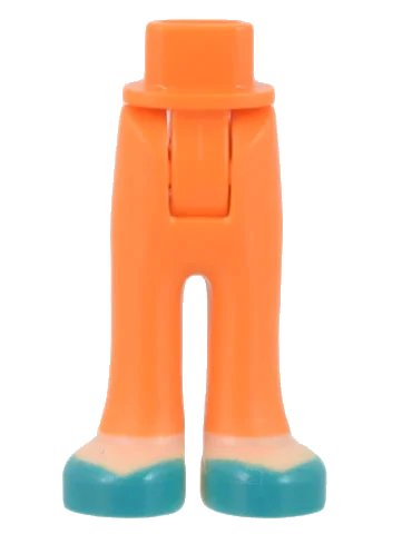 LEGO onderdeel Mini Doll Hips and Trousers with Back Pockets with Light Nougat Ankles and Dark Turquoise Shoes Pattern - Thick Hinge (92253c00pb57)