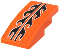 LEGO part Slope, Curved 4 x 2 with Black and White Flames Pattern (Sticker) - Set 60178 93606pb101