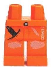 LEGO onderdeel Hips and Legs with Button on Hips, File in Pocket and '245633' Pattern (970c00pb0072)