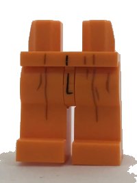 LEGO part Hips and Legs with Reddish Brown Creases and Black Zipper Seam Pattern 970c00pb0609