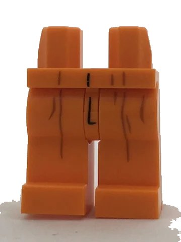 LEGO onderdeel Hips and Legs with Reddish Brown Creases and Black Zipper Seam Pattern (970c00pb0609)