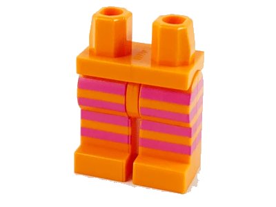 LEGO onderdeel Hips and Legs with 4 Dark Pink Stripes Pattern (970c00pb1143)