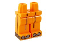 LEGO part Hips and Legs with Black Double Stripe on Front and Sides of Legs, Silver Hexagons and Trapezoids on Front and Sides of Feed Pattern 970c00pb1156