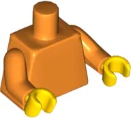 LEGO onderdeel Torso Plain / Orange Arms / Yellow Hands 973c004