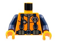 LEGO part Torso Rescue Coast Guard Logo Pattern / Dark Blue Arms / Orange Hands 973pb0302c01